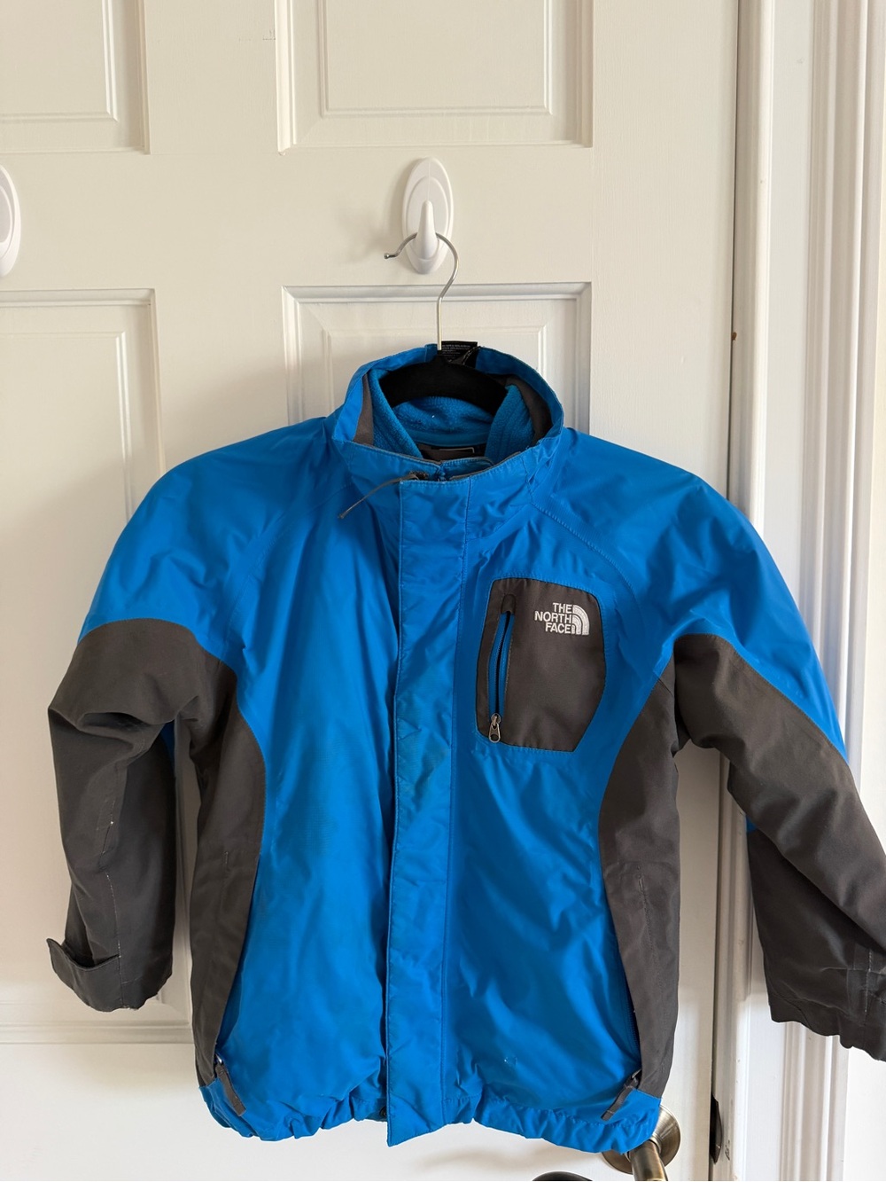 The North Face Kids HyVent 3-in-1 Jacket Blue Gray Removable Fleece Size 6 XS